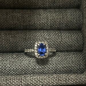 Emerald cut sterling silver ring Size 6